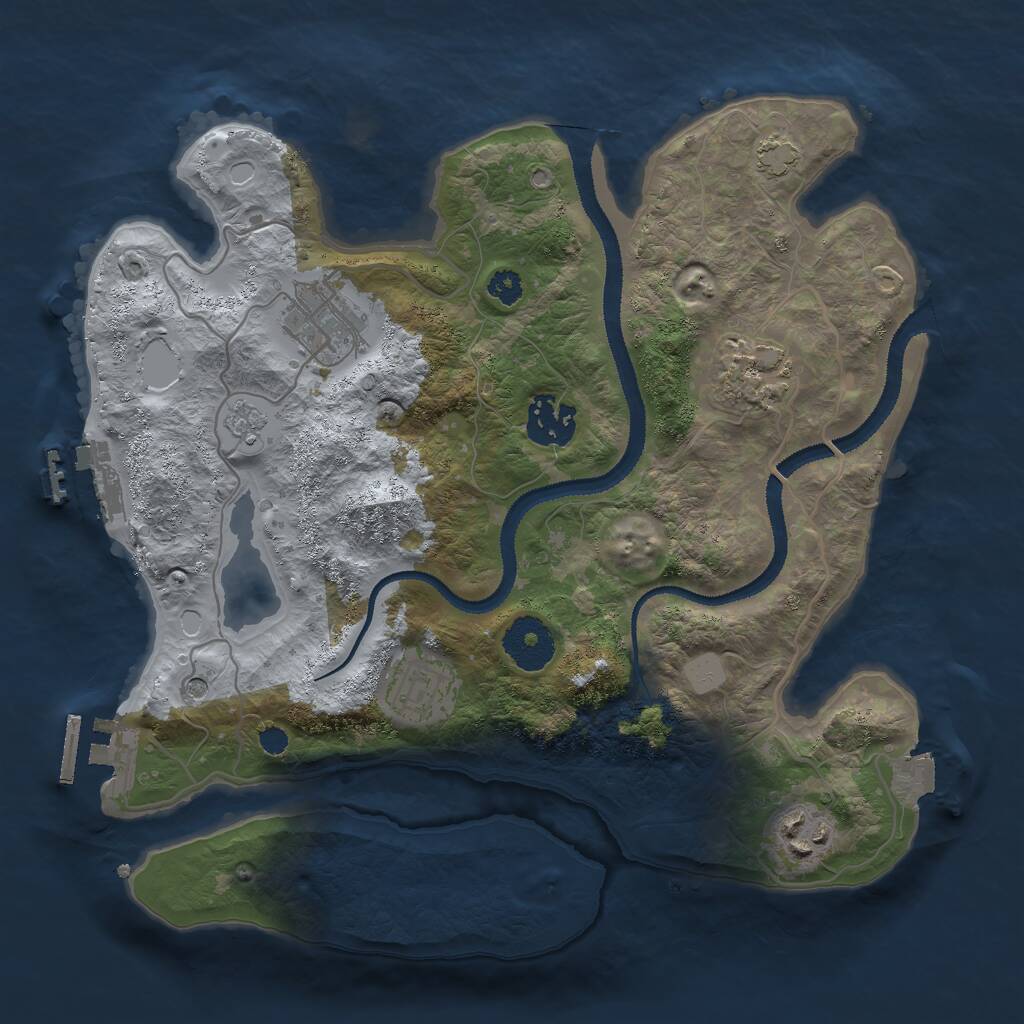 Rust Map: Procedural Map, Size: 3000, Seed: 9724853, 11 Monuments