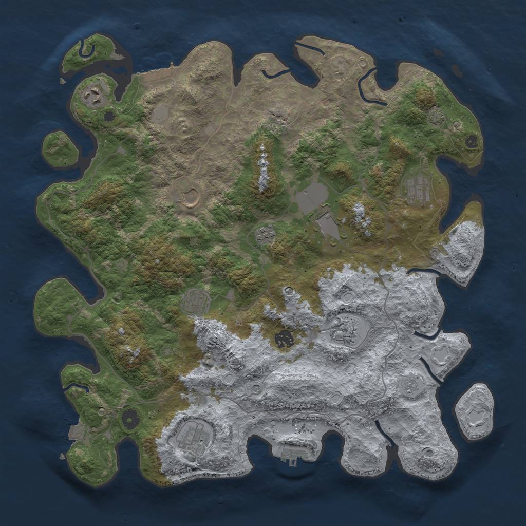 Rust Map: Procedural Map, Size: 4200, Seed: 2023711, 17 Monuments