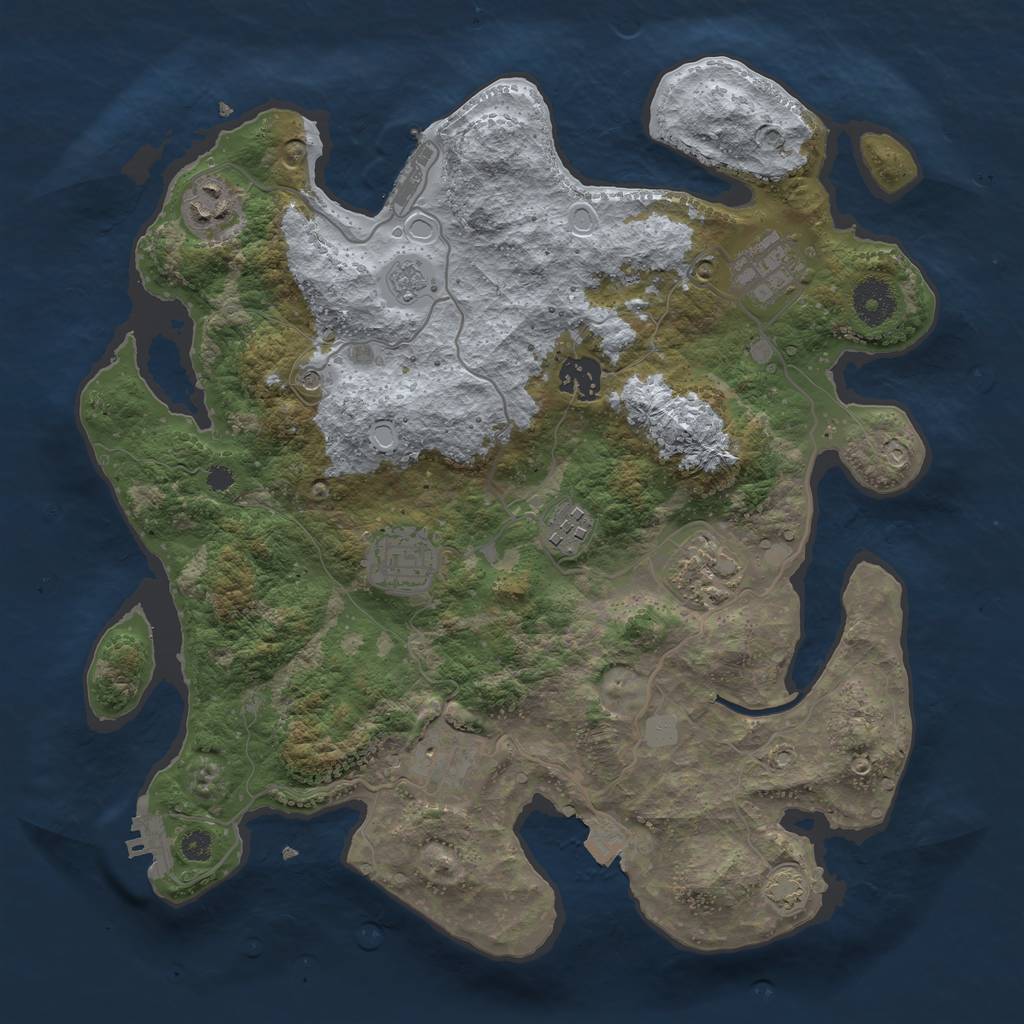 Rust Map: Procedural Map, Size: 3450, Seed: 24368042, 15 Monuments