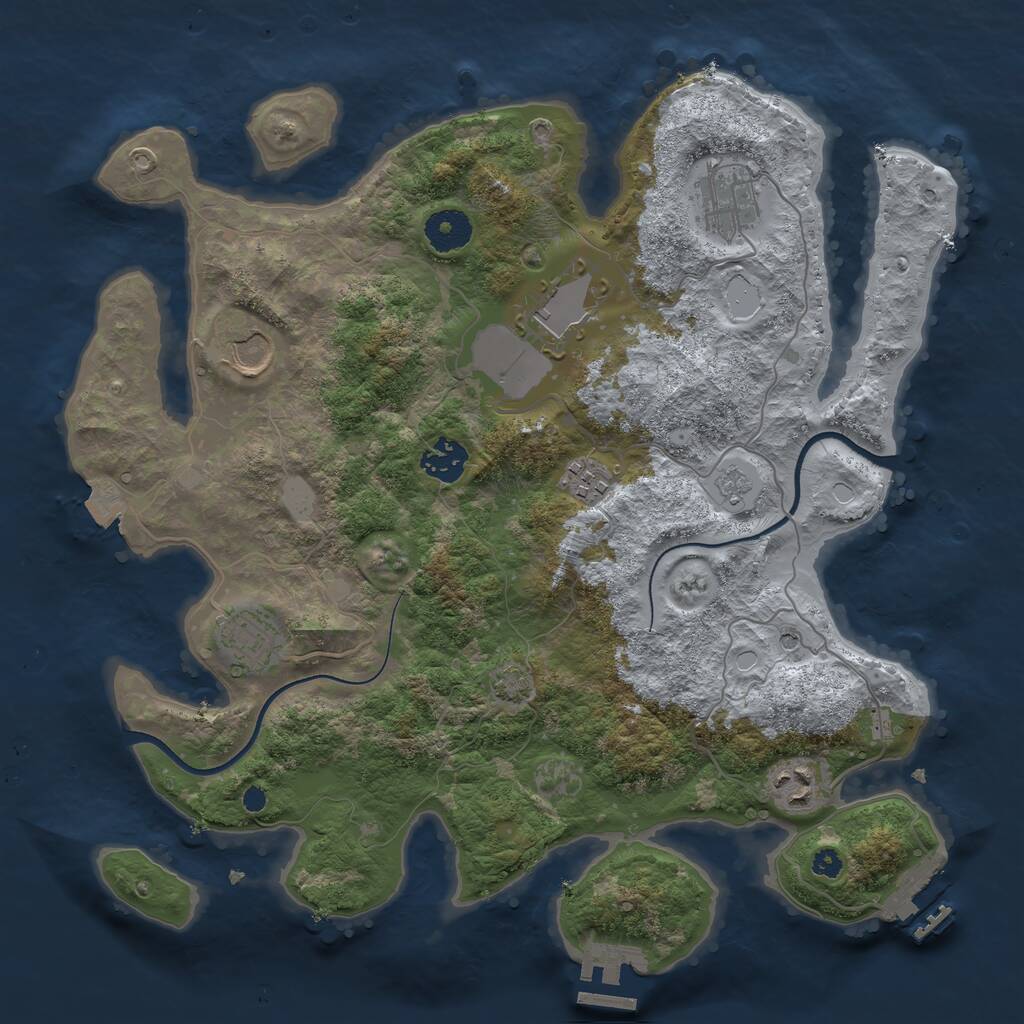 Rust Map: Procedural Map, Size: 3500, Seed: 1352907984, 13 Monuments