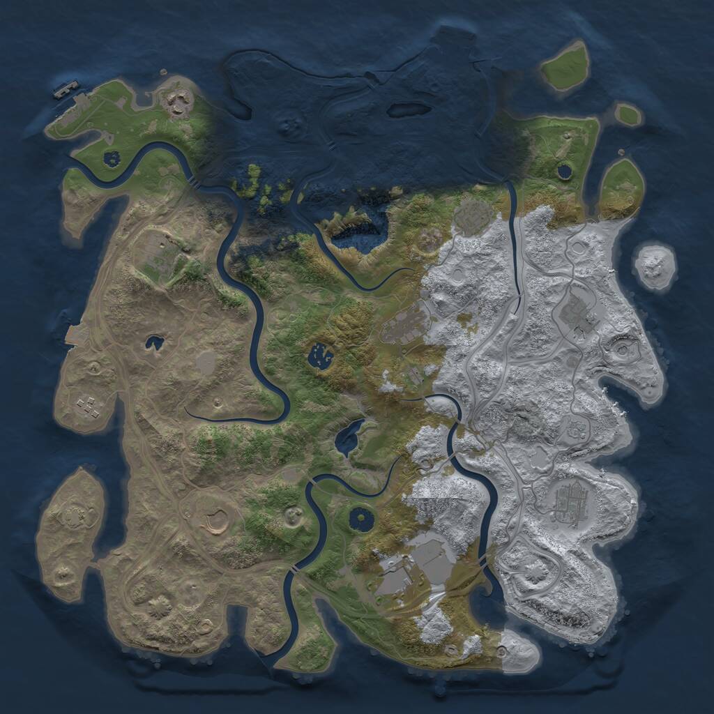 Rust Map: Procedural Map, Size: 4300, Seed: 95609182, 16 Monuments