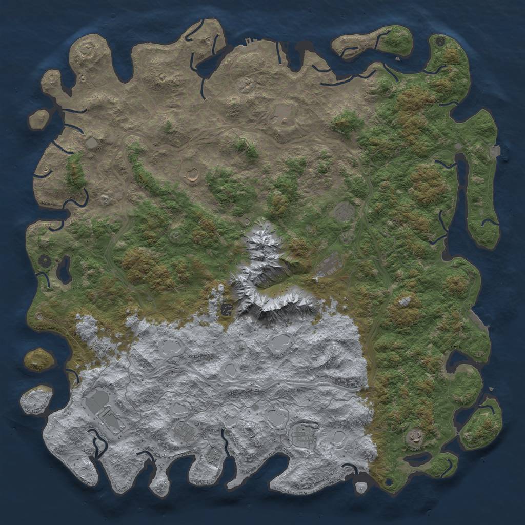 Rust Map: Procedural Map, Size: 5994, Seed: 7250645, 19 Monuments