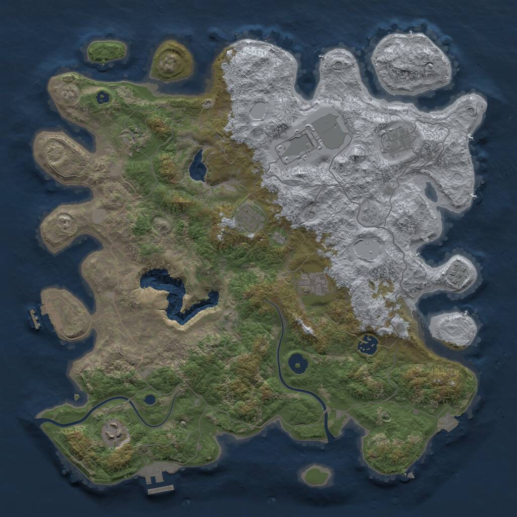 Rust Map: Procedural Map, Size: 4000, Seed: 20230722, 14 Monuments
