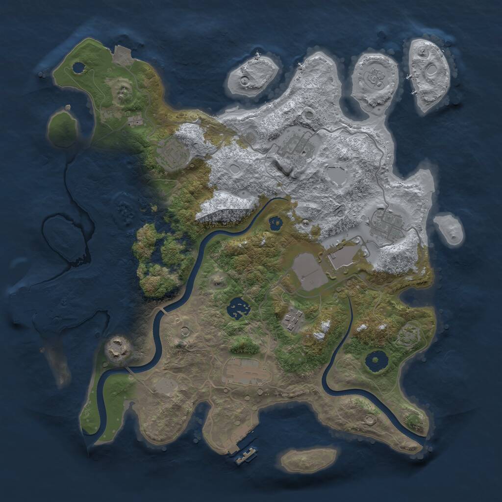 Rust Map: Procedural Map, Size: 3500, Seed: 787886935, 14 Monuments