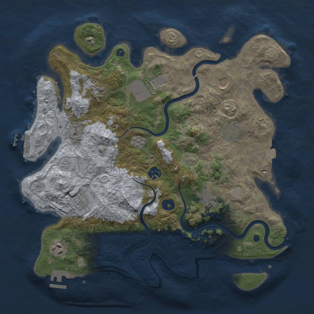 Rust Map: Procedural Map, Size: 3800, Seed: 64814432, 15 Monuments