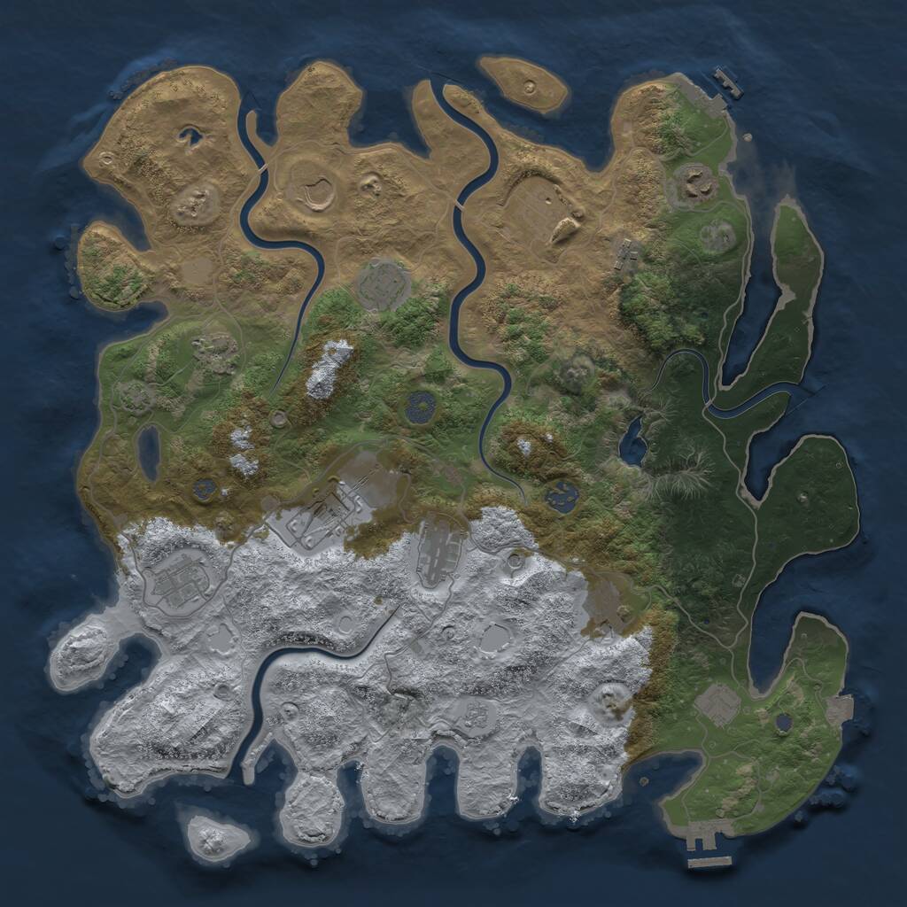 Rust Map: Procedural Map, Size: 4200, Seed: 13371981, 19 Monuments