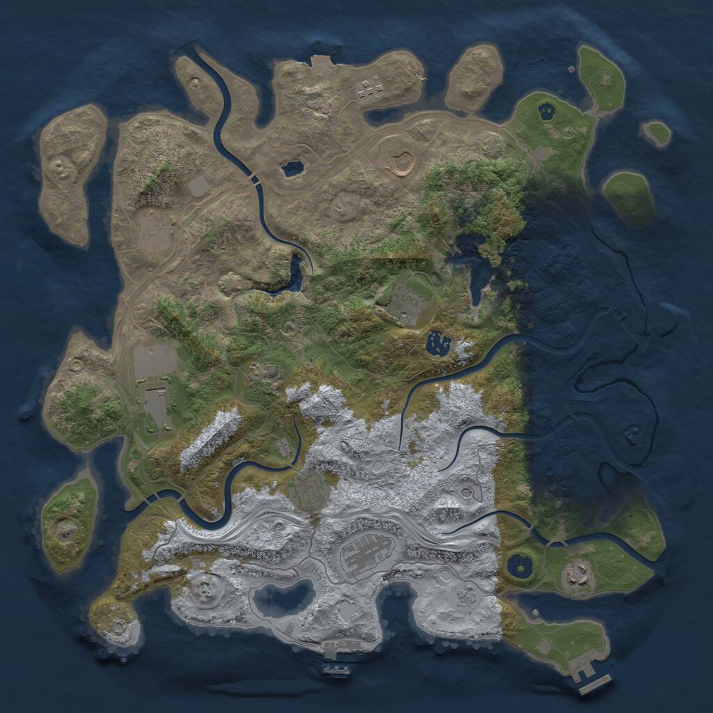 Rust Map: Procedural Map, Size: 4250, Seed: 436928, 16 Monuments