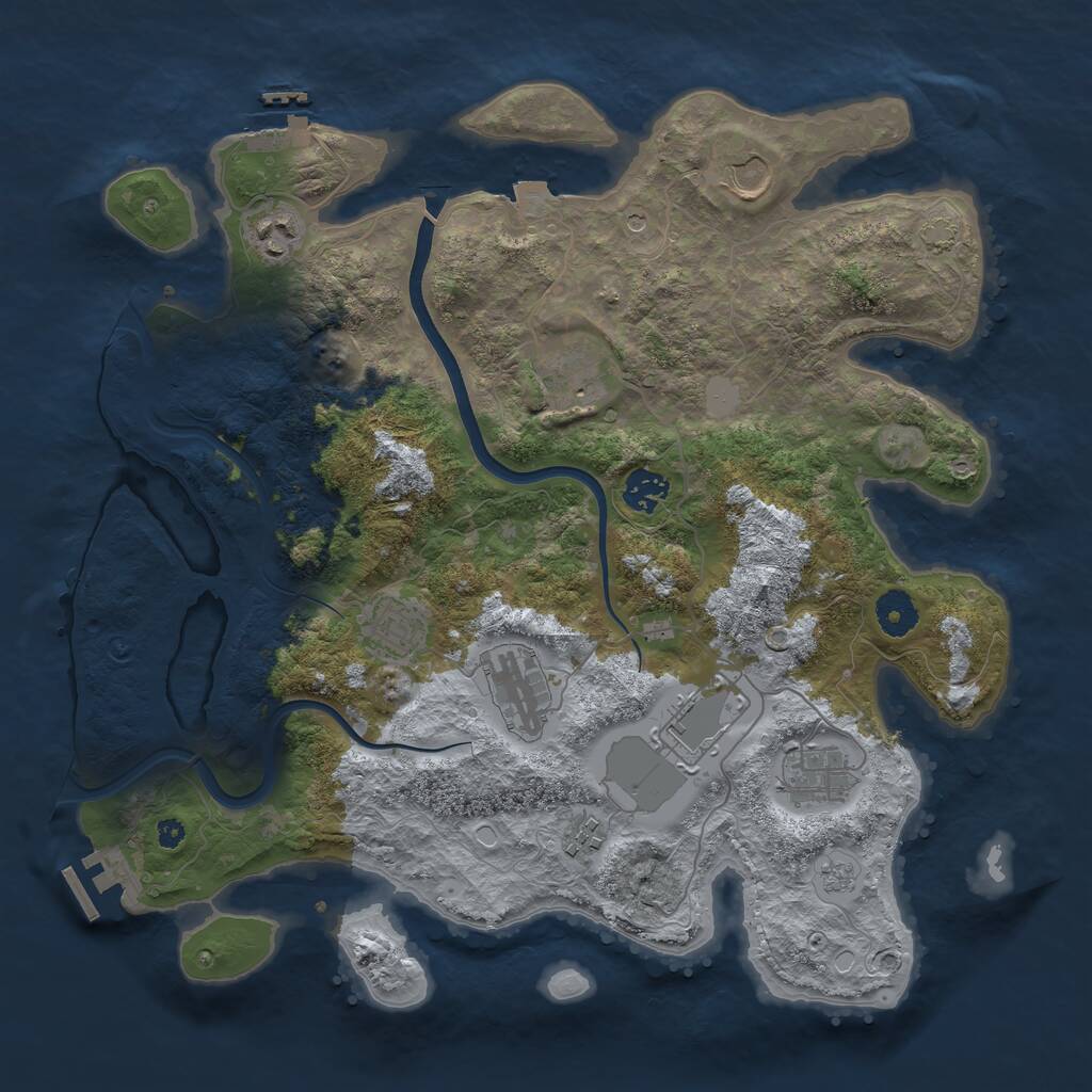 Rust Map: Procedural Map, Size: 3750, Seed: 218015161, 15 Monuments