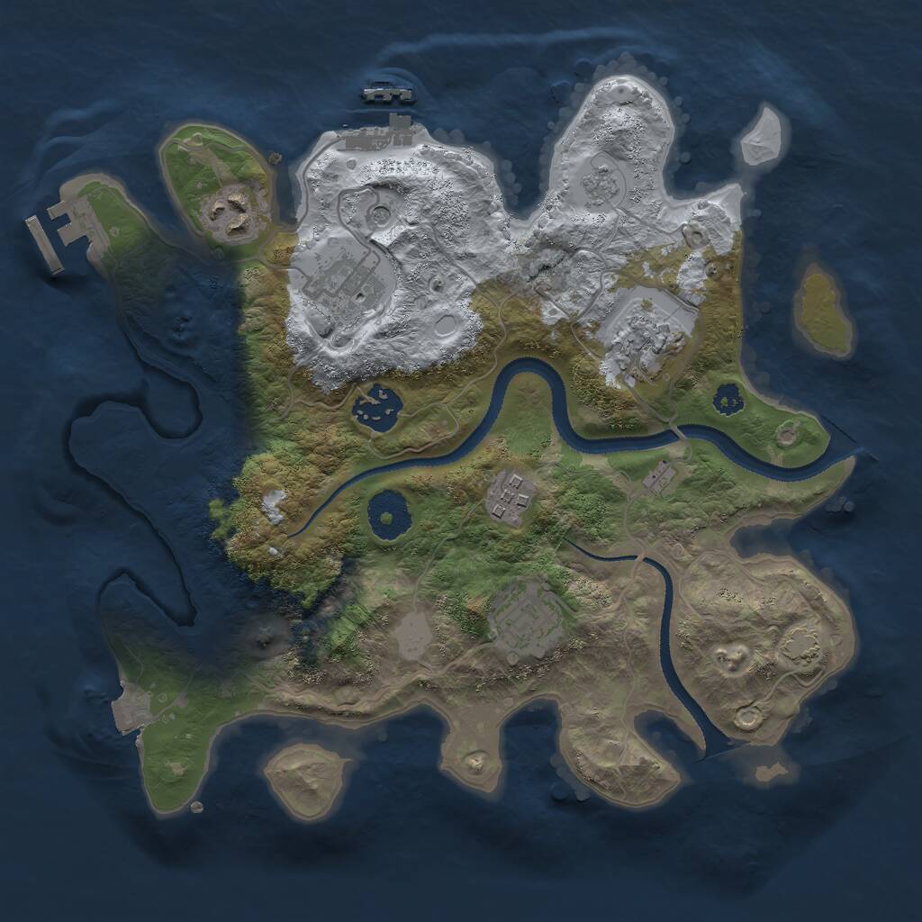 Rust Map: Procedural Map, Size: 3000, Seed: 797679914, 12 Monuments