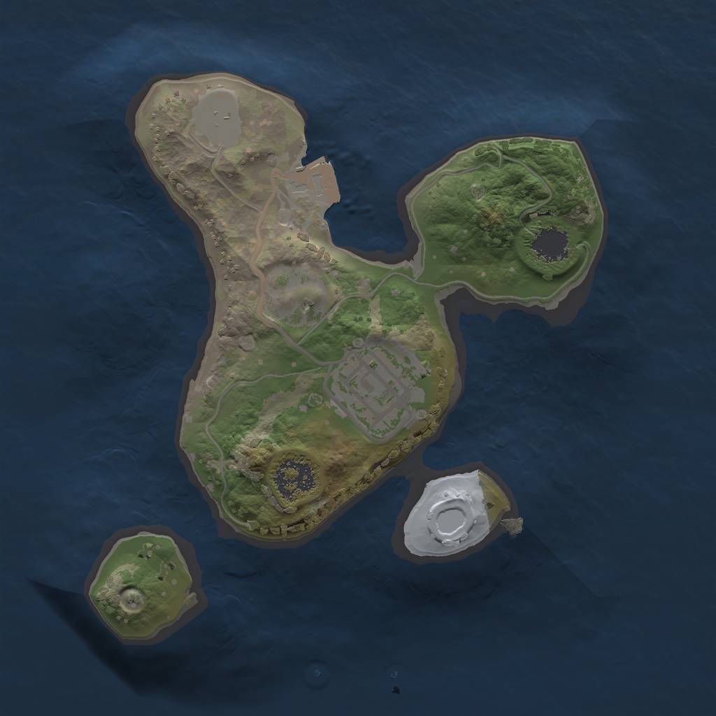 Rust Map: Procedural Map, Size: 1750, Seed: 55634322, 4 Monuments