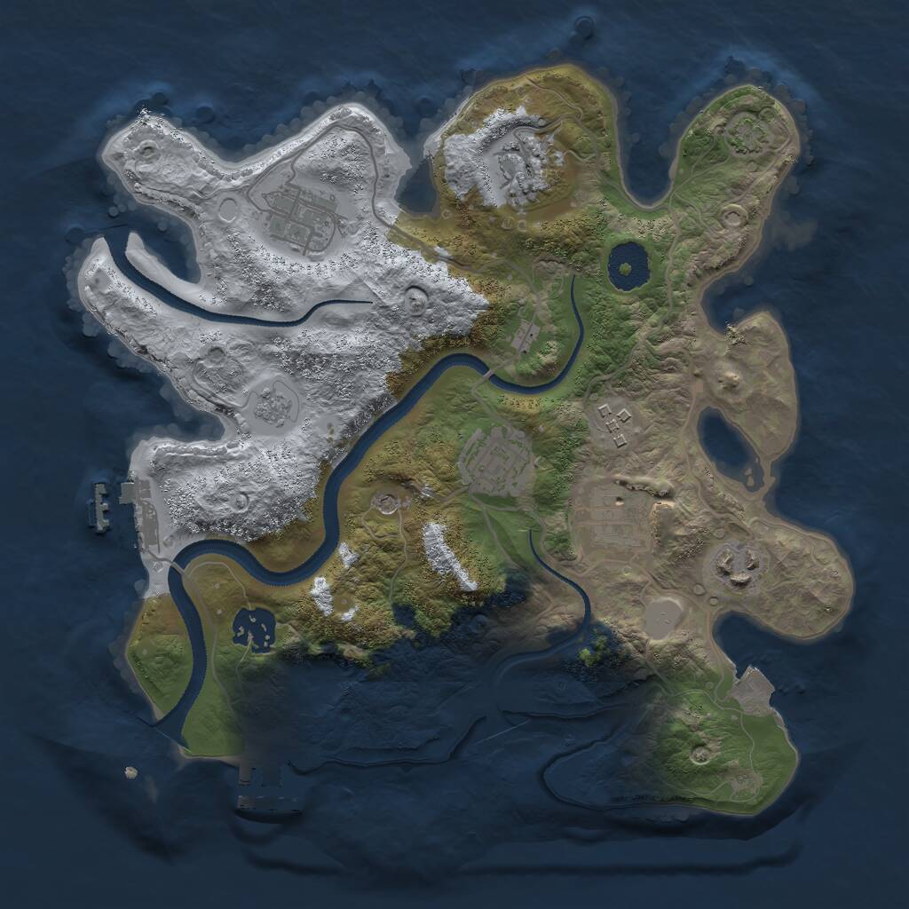 Rust Map: Procedural Map, Size: 3000, Seed: 917433942, 13 Monuments