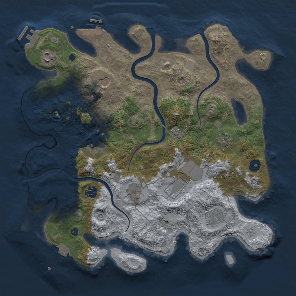 Rust Map: Procedural Map, Size: 3700, Seed: 85835689, 15 Monuments