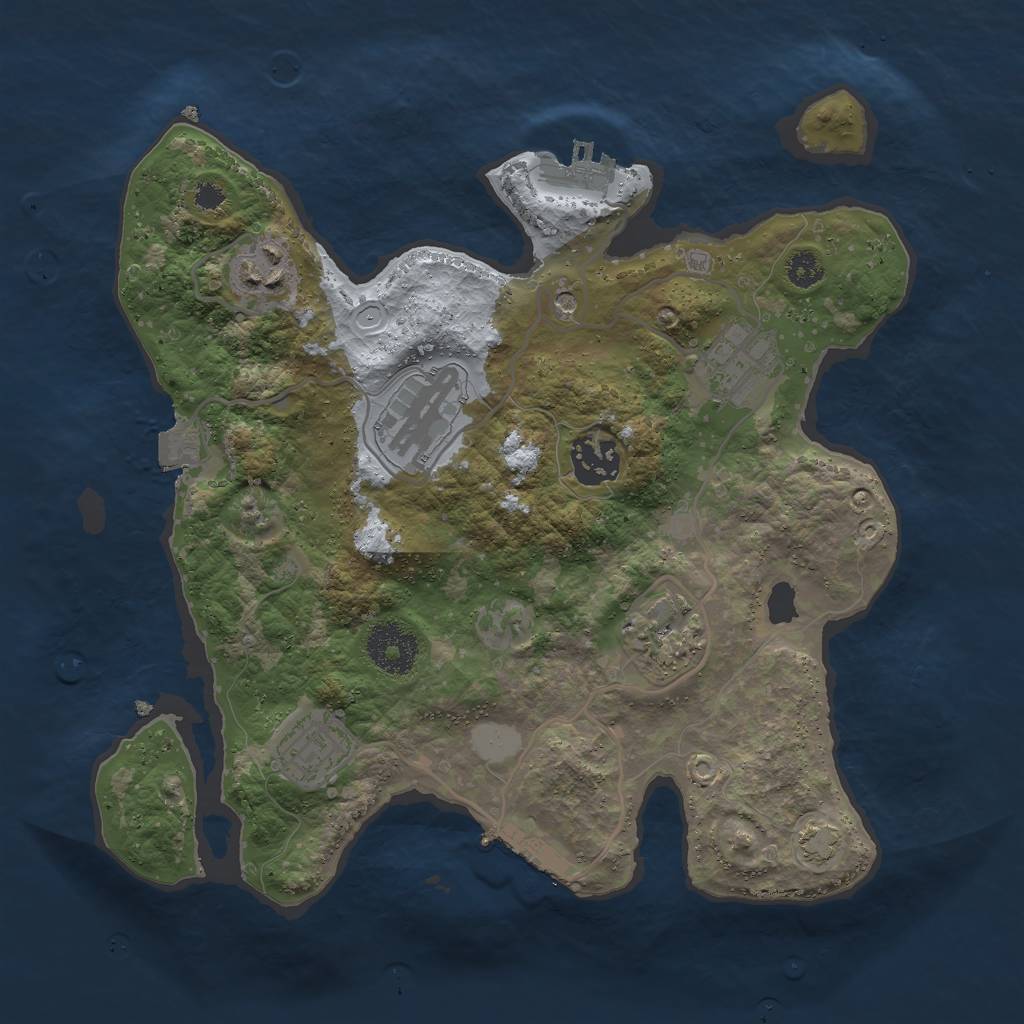 Rust Map: Procedural Map, Size: 3000, Seed: 32333, 13 Monuments