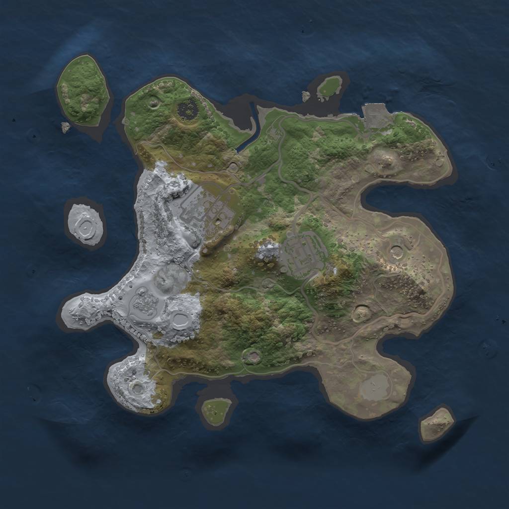 Rust Map: Procedural Map, Size: 2500, Seed: 865578, 7 Monuments