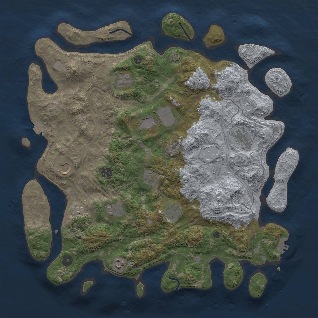 Rust Map: Procedural Map, Size: 4250, Seed: 509140292, 17 Monuments