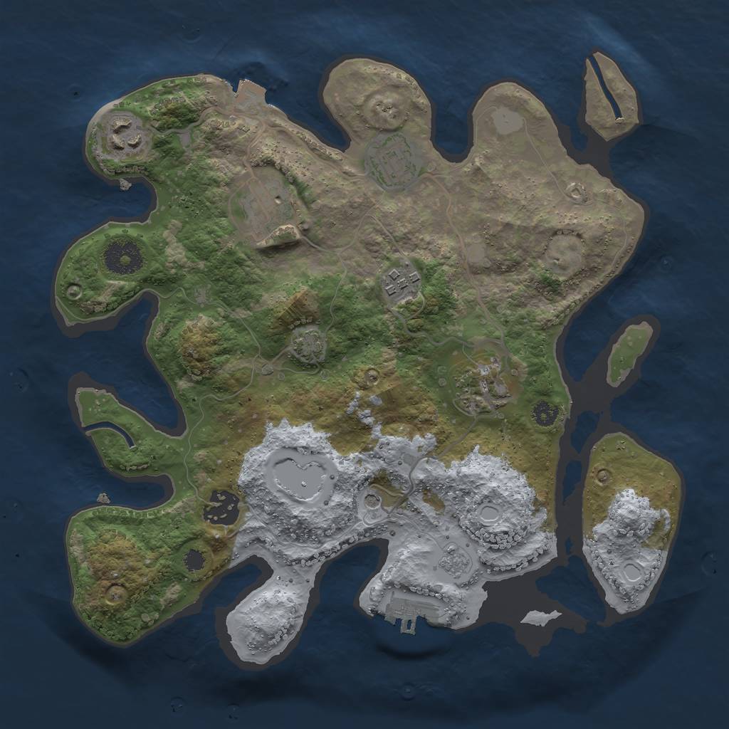 Rust Map: Procedural Map, Size: 3000, Seed: 26584, 13 Monuments