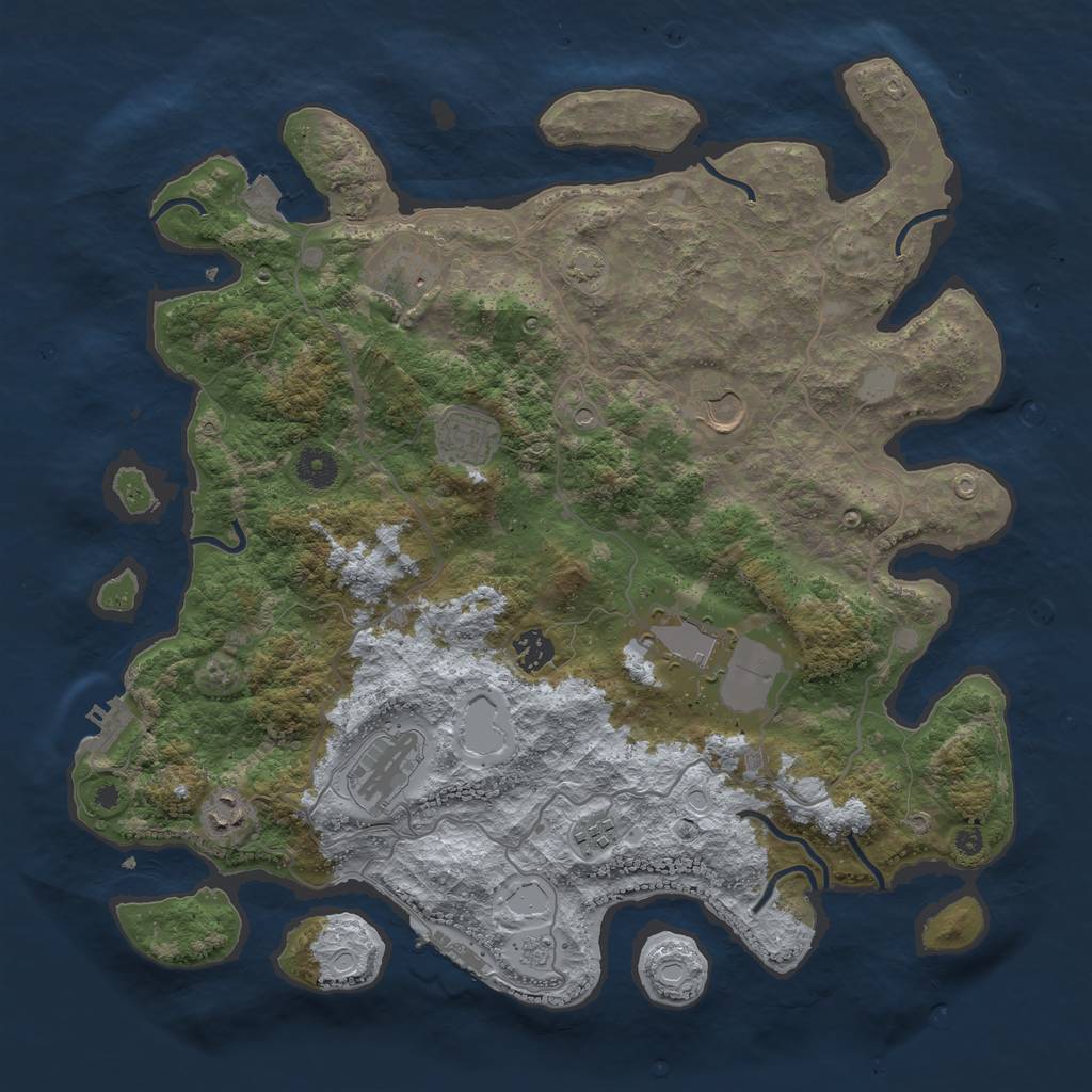Rust Map: Procedural Map, Size: 4000, Seed: 82322211, 16 Monuments