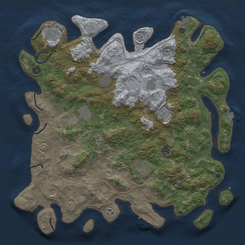 Rust Map: Procedural Map, Size: 4500, Seed: 266711832, 19 Monuments