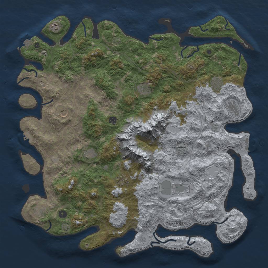Rust Map: Procedural Map, Size: 5000, Seed: 709878793, 19 Monuments