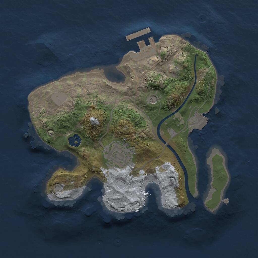 Rust Map: Procedural Map, Size: 2050, Seed: 6903574, 4 Monuments