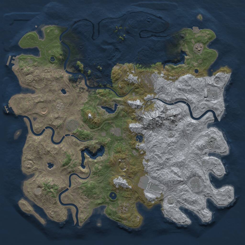 Rust Map: Procedural Map, Size: 5000, Seed: 897958340, 17 Monuments