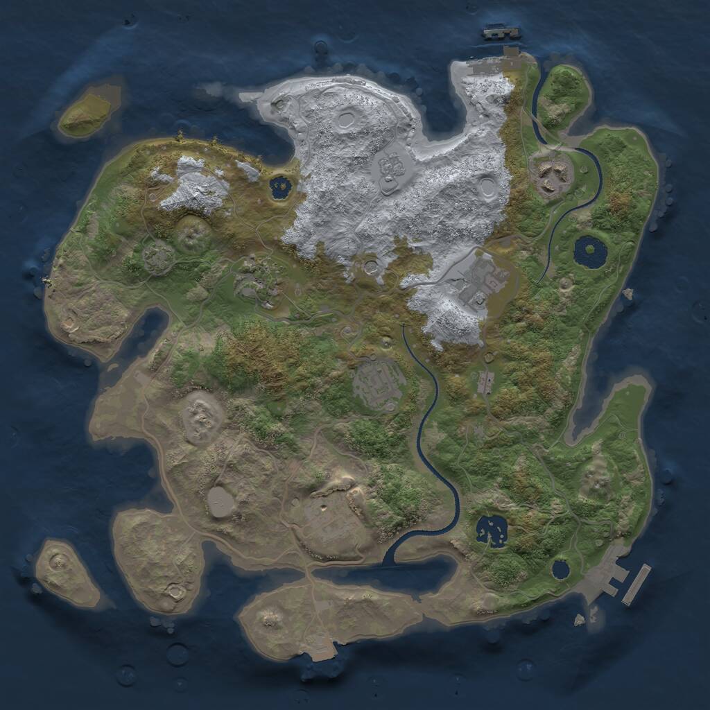 Rust Map: Procedural Map, Size: 3200, Seed: 100109738, 12 Monuments
