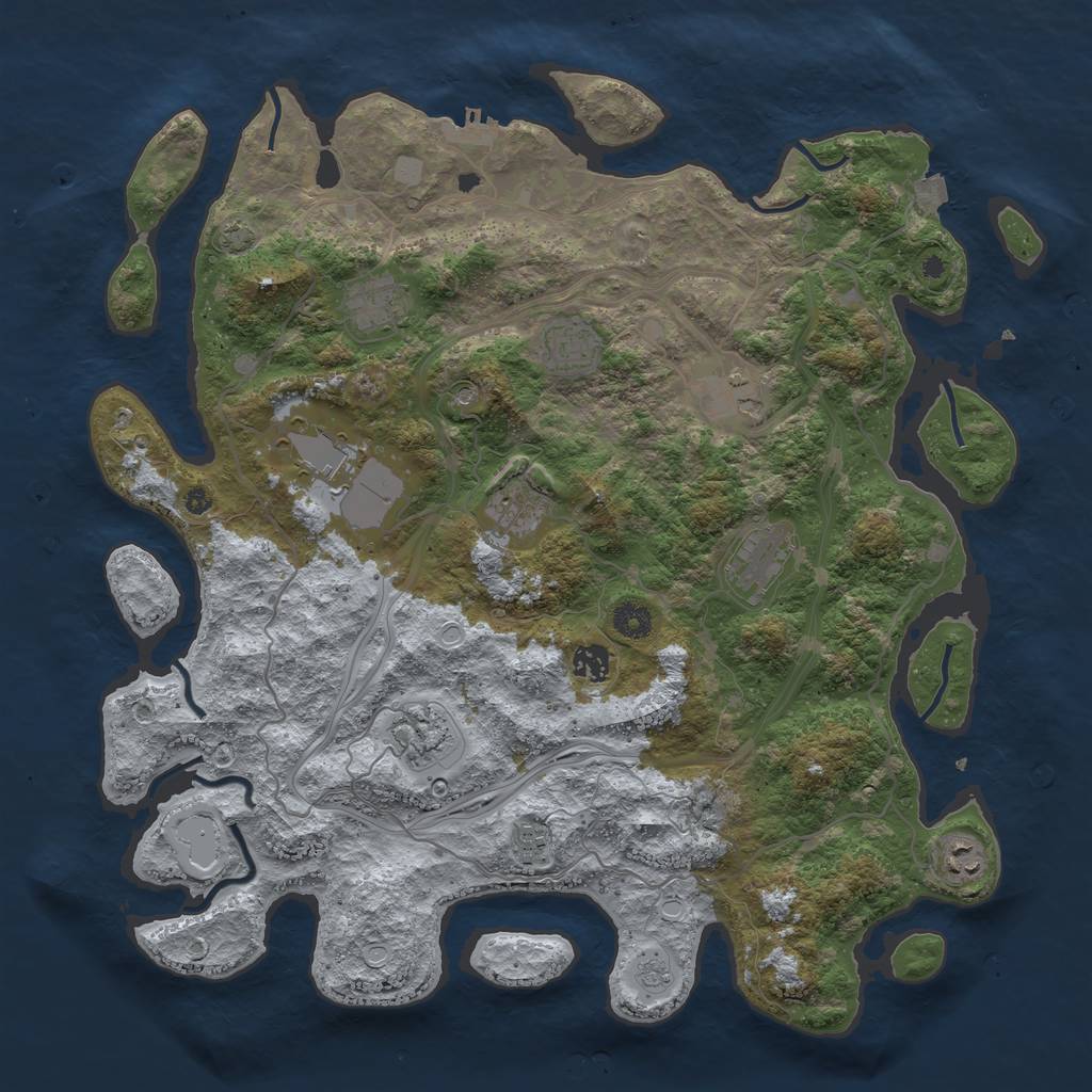 Rust Map: Procedural Map, Size: 4250, Seed: 29138, 17 Monuments