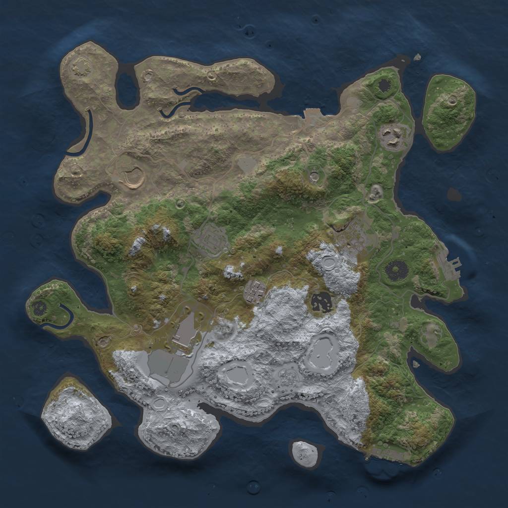 Rust Map: Procedural Map, Size: 3500, Seed: 958451, 15 Monuments