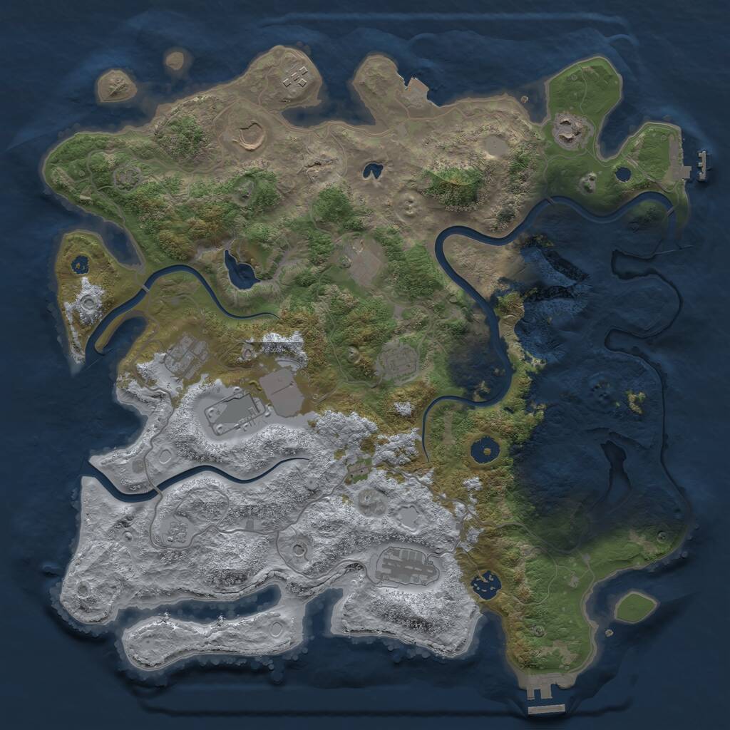 Rust Map: Procedural Map, Size: 4000, Seed: 40984542, 15 Monuments