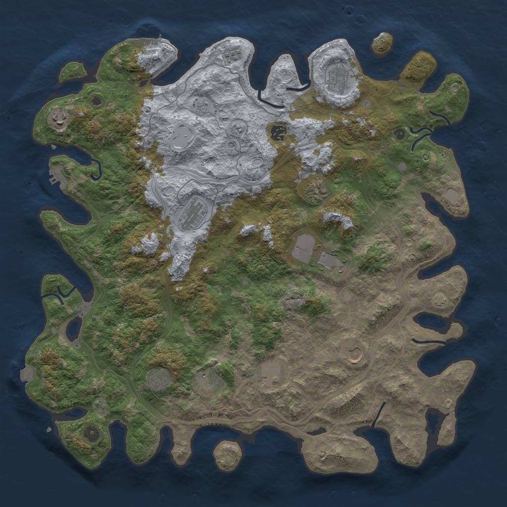 Rust Map: Procedural Map, Size: 4800, Seed: 900927453, 19 Monuments
