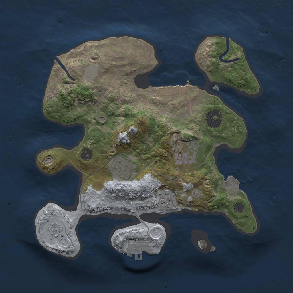 Rust Map: Procedural Map, Size: 2500, Seed: 45678791, 9 Monuments