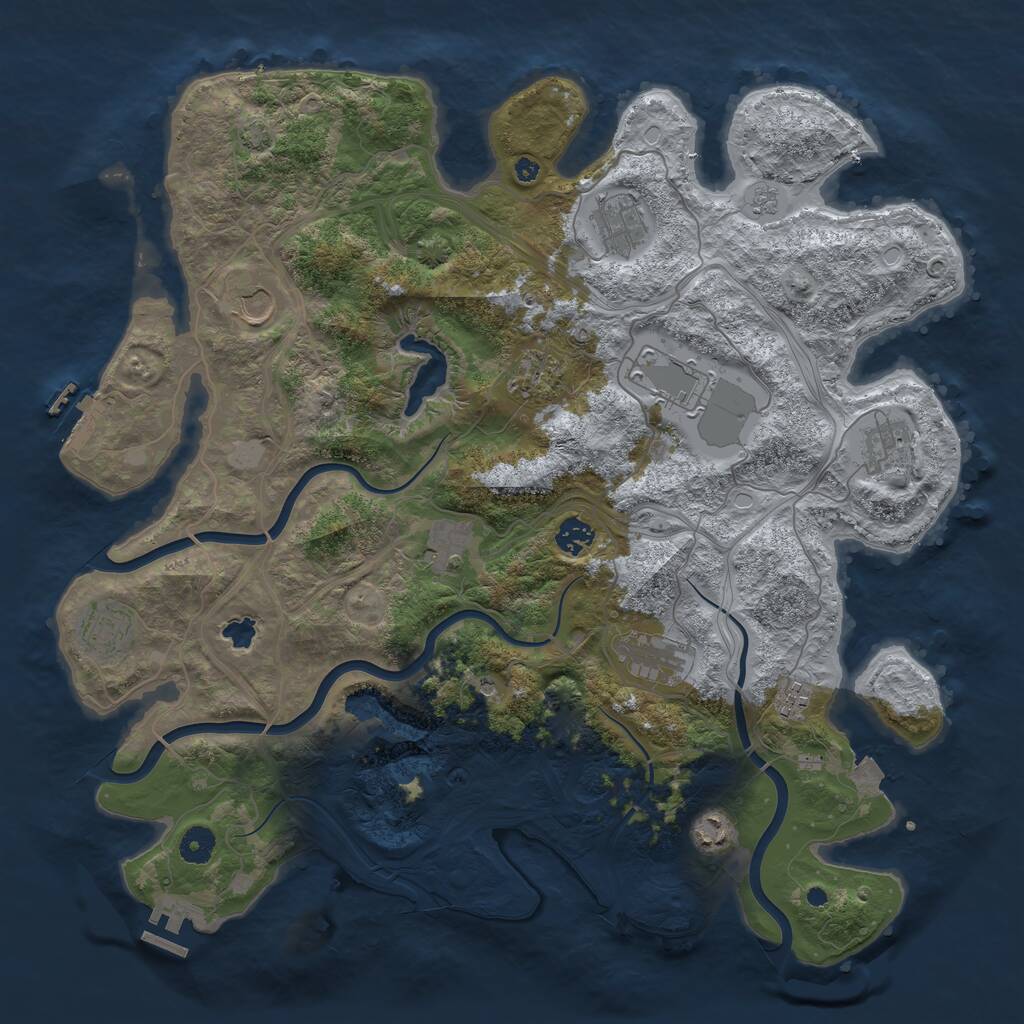 Rust Map: Procedural Map, Size: 4250, Seed: 88658368, 17 Monuments