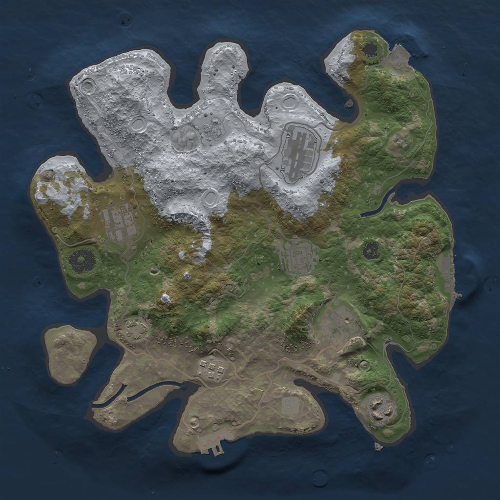 Rust Map: Procedural Map, Size: 3000, Seed: 838634512, 13 Monuments