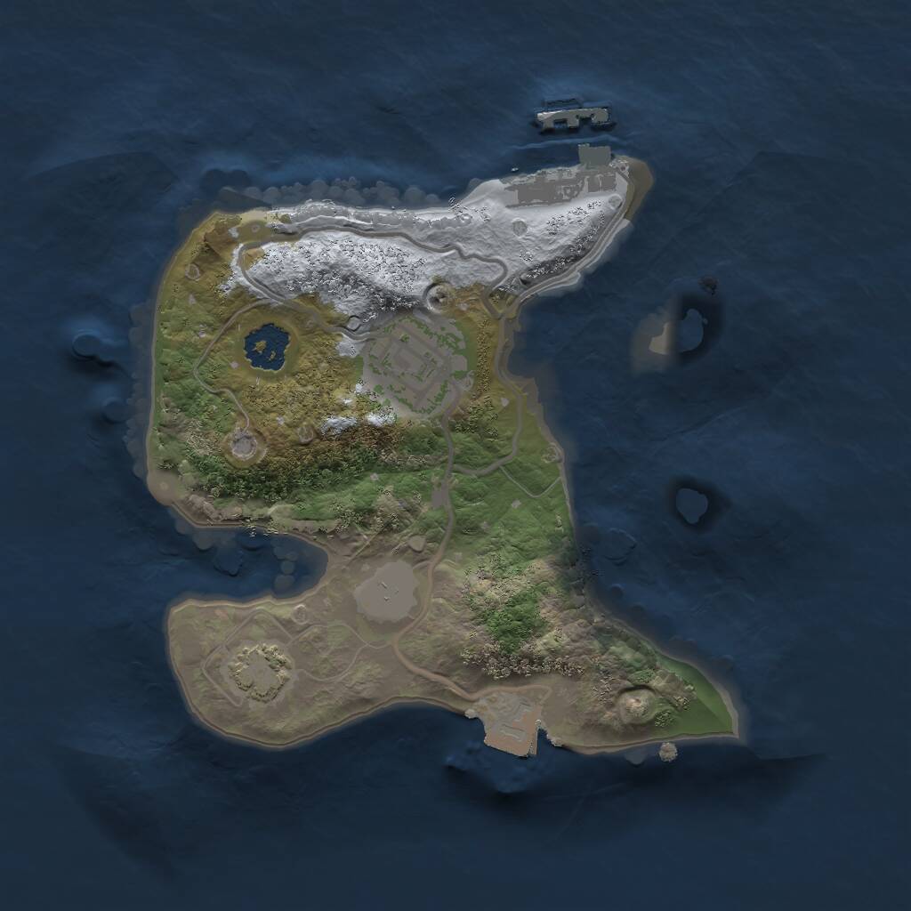Rust Map: Procedural Map, Size: 2000, Seed: 3640, 4 Monuments