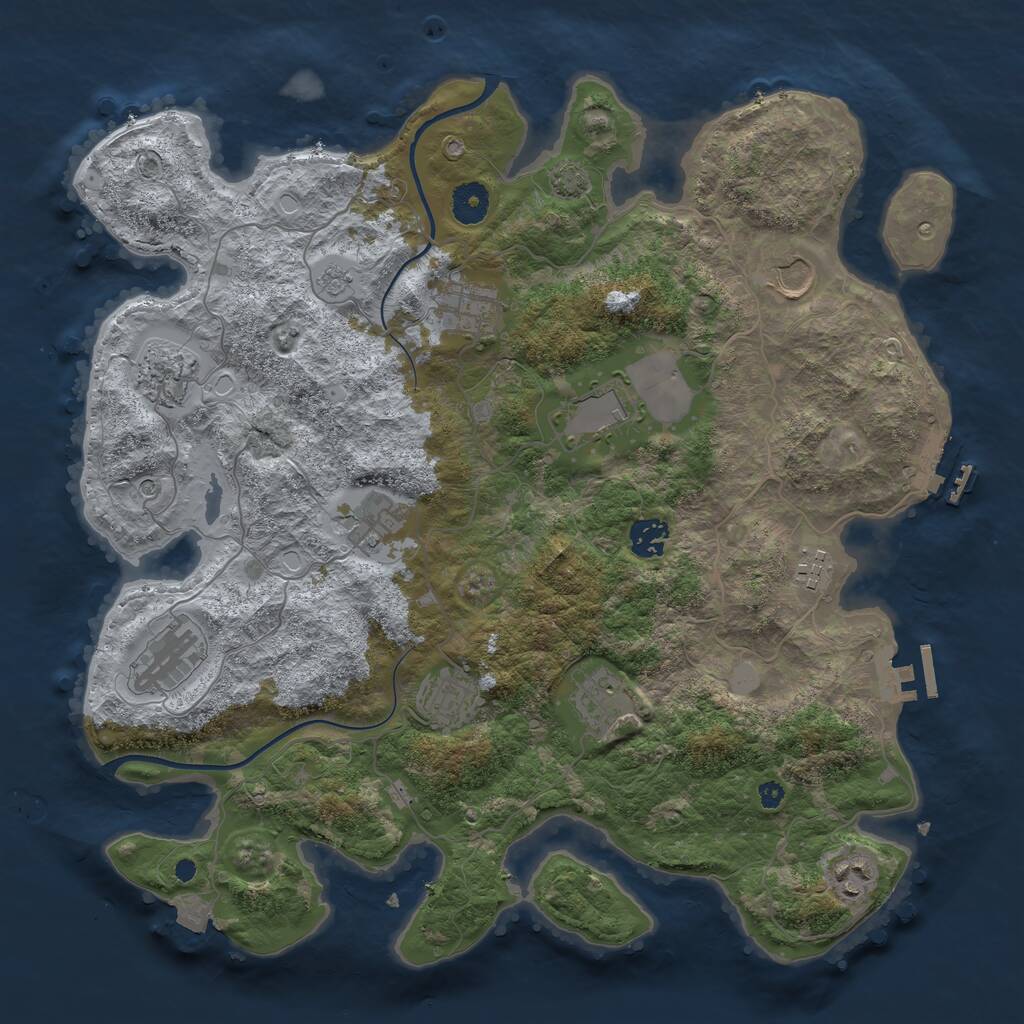 Rust Map: Procedural Map, Size: 3850, Seed: 581035904, 17 Monuments