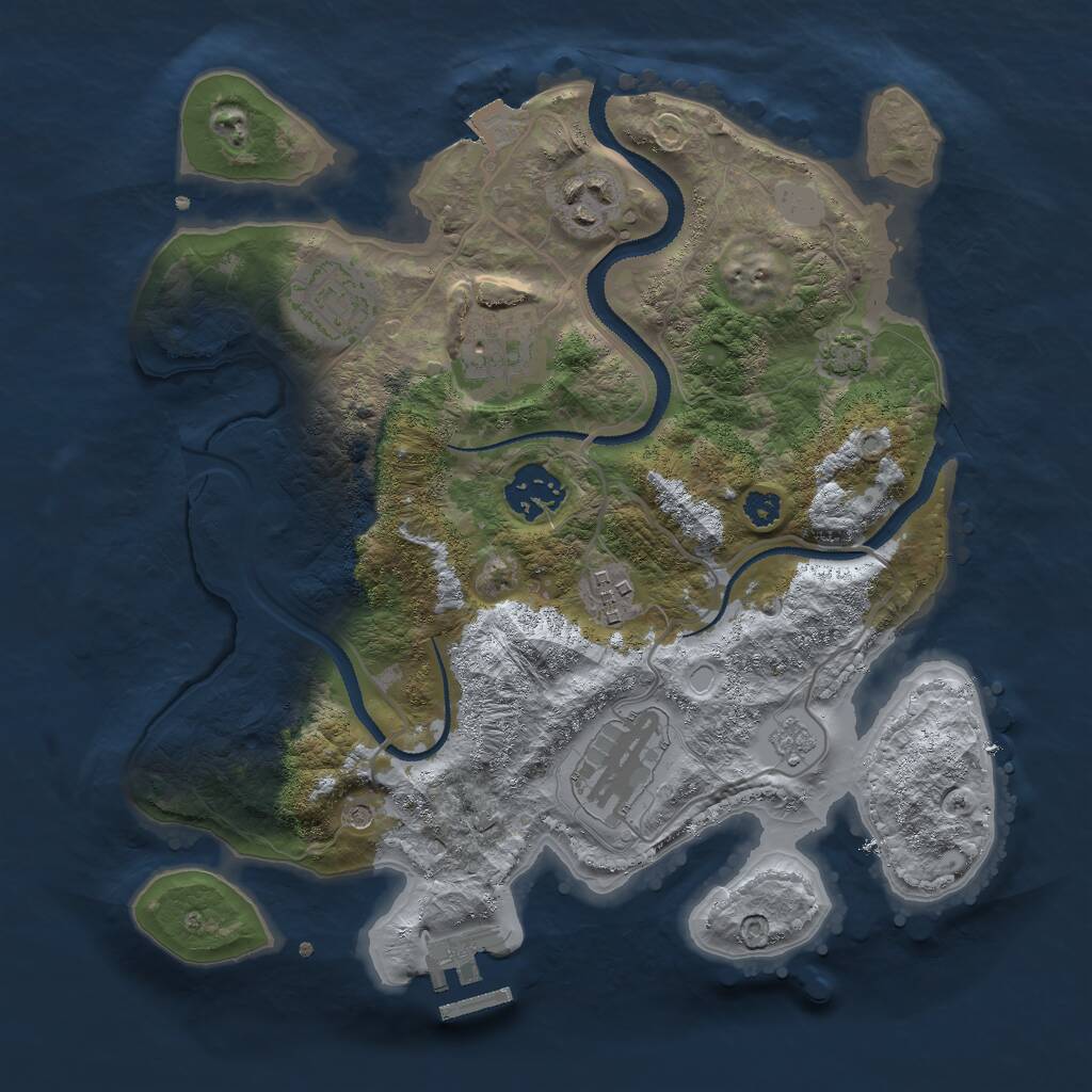 Rust Map: Procedural Map, Size: 3000, Seed: 1436502, 11 Monuments