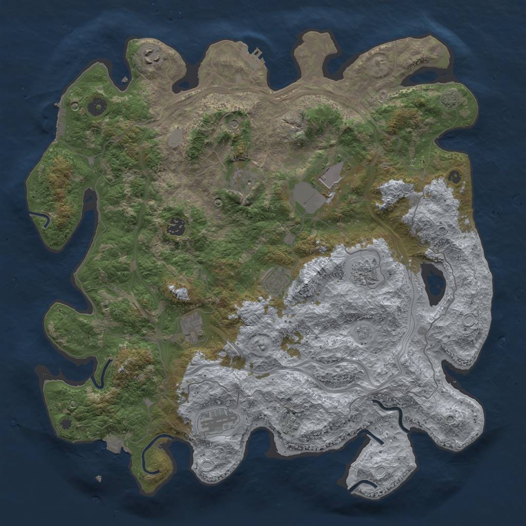 Rust Map: Procedural Map, Size: 4250, Seed: 18181654, 17 Monuments