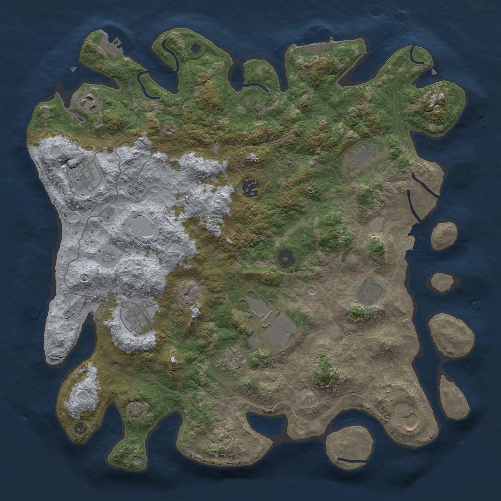 Rust Map: Procedural Map, Size: 4179, Seed: 1358, 18 Monuments