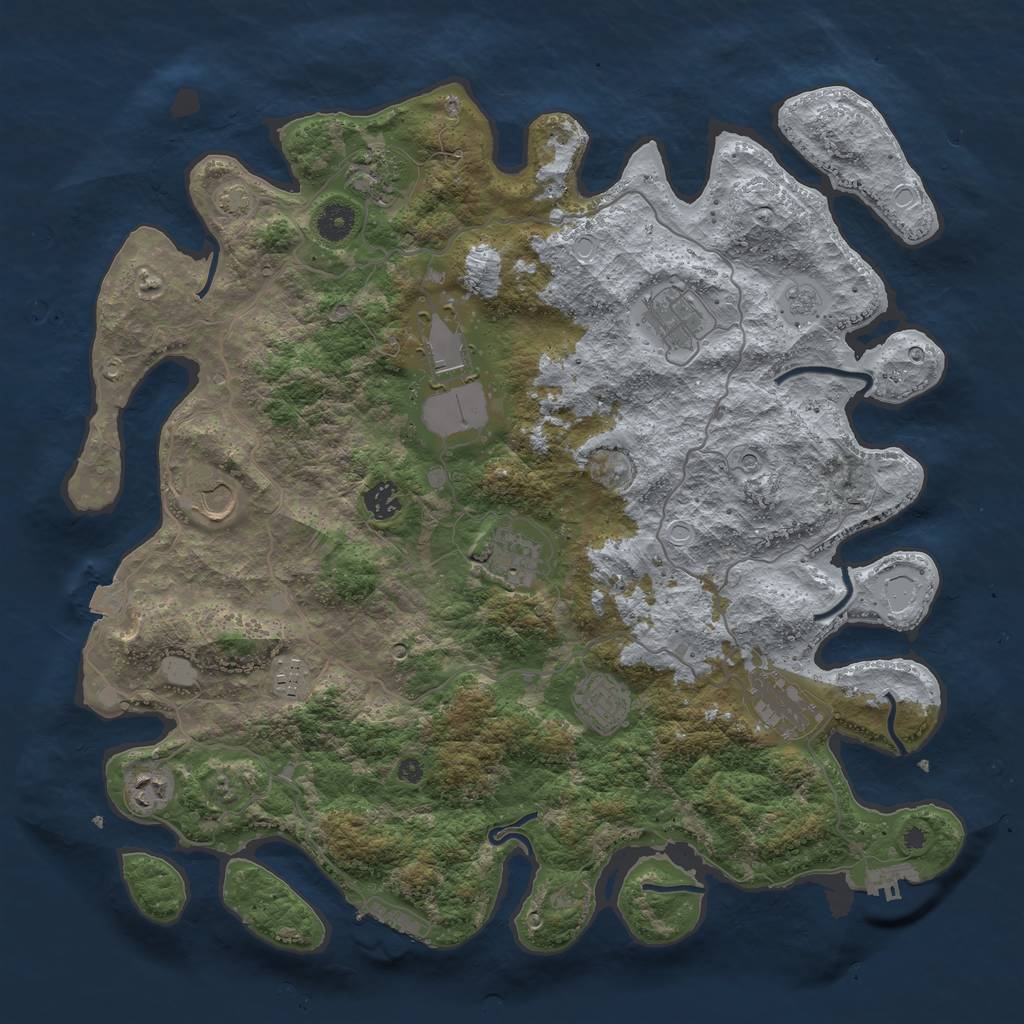 Rust Map: Procedural Map, Size: 4167, Seed: 1356, 18 Monuments