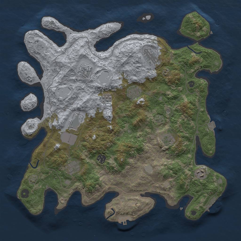 Rust Map: Procedural Map, Size: 4000, Seed: 8172045, 17 Monuments