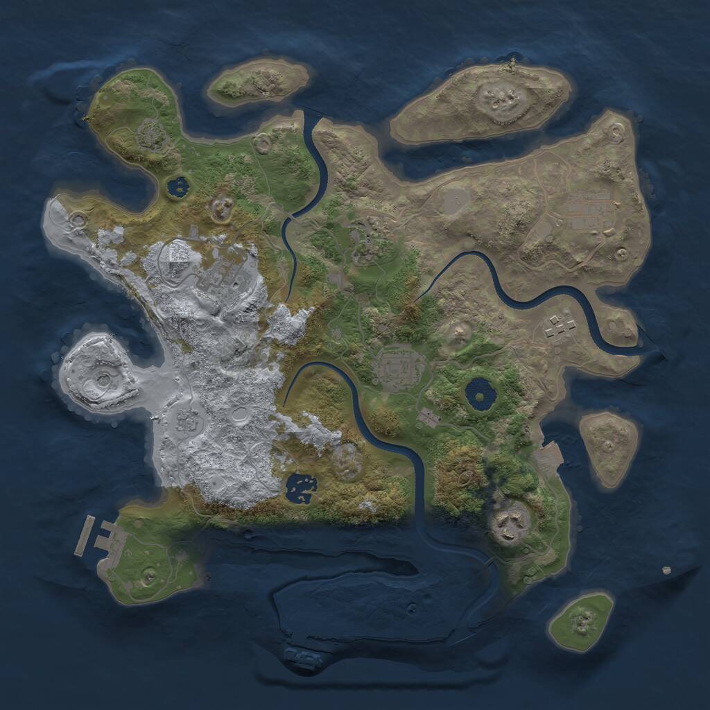 Rust Map: Procedural Map, Size: 3400, Seed: 48238690, 13 Monuments