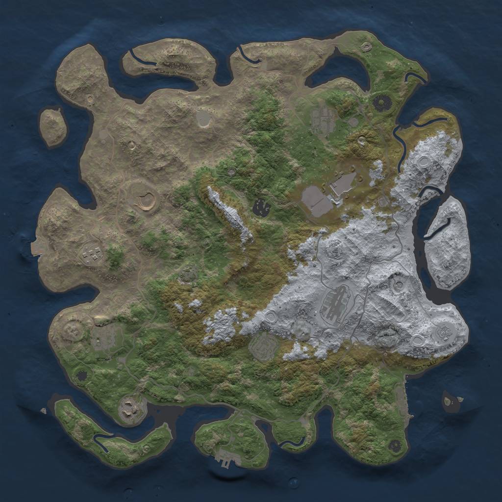 Rust Map: Procedural Map, Size: 4139, Seed: 1689, 17 Monuments