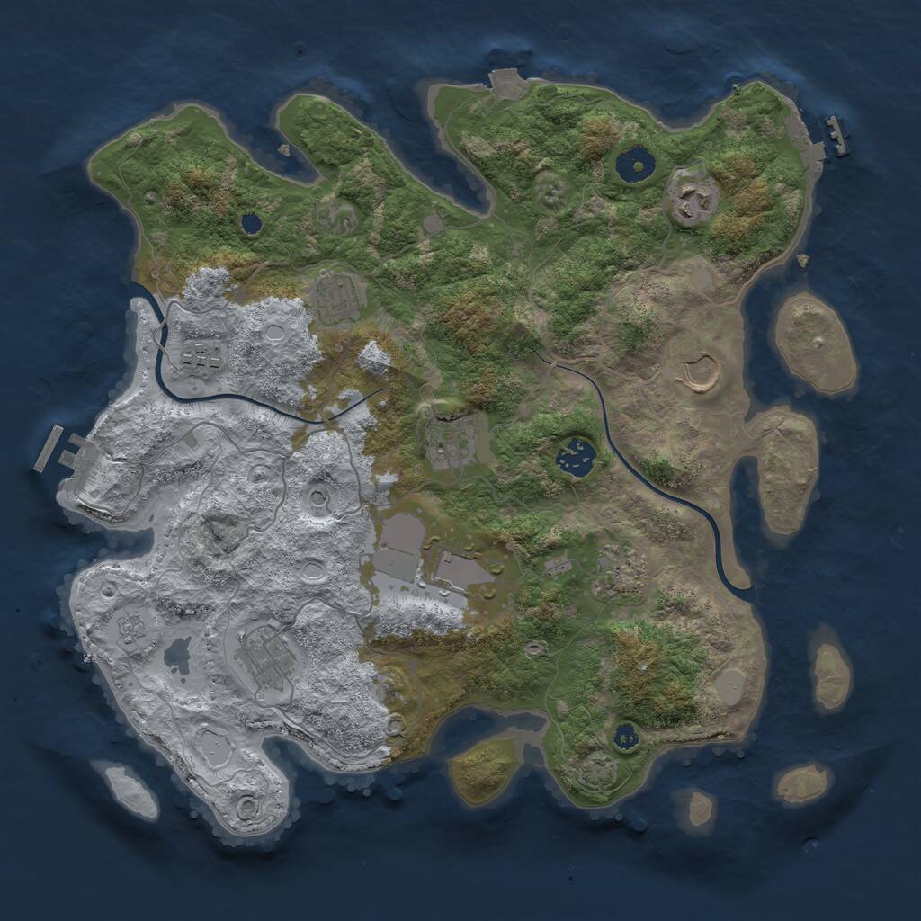 Rust Map: Procedural Map, Size: 3700, Seed: 36004940, 15 Monuments