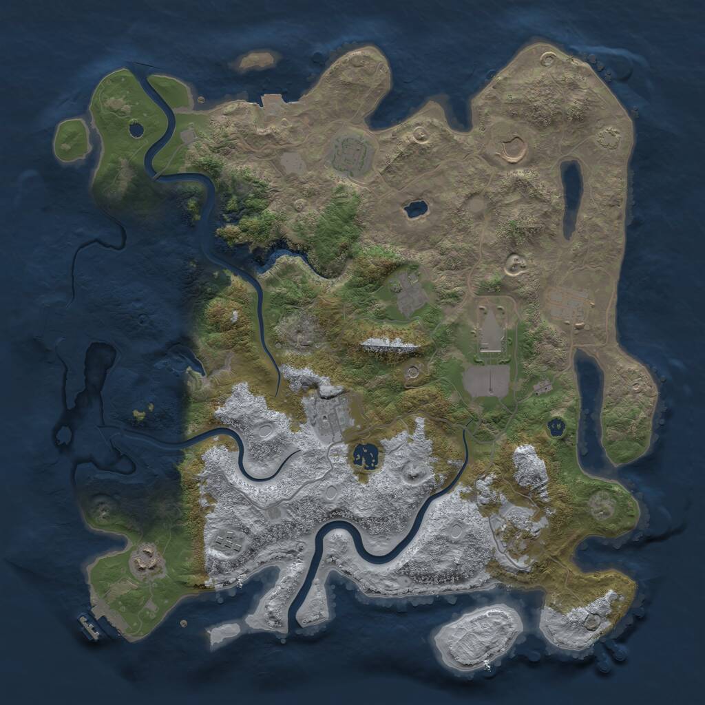 Rust Map: Procedural Map, Size: 4000, Seed: 55075277, 15 Monuments
