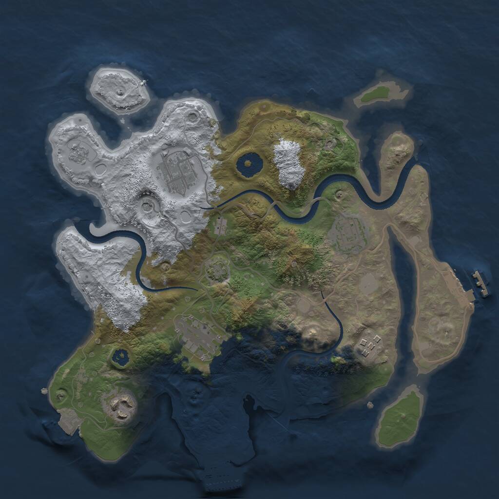 Rust Map: Procedural Map, Size: 3000, Seed: 22395, 11 Monuments