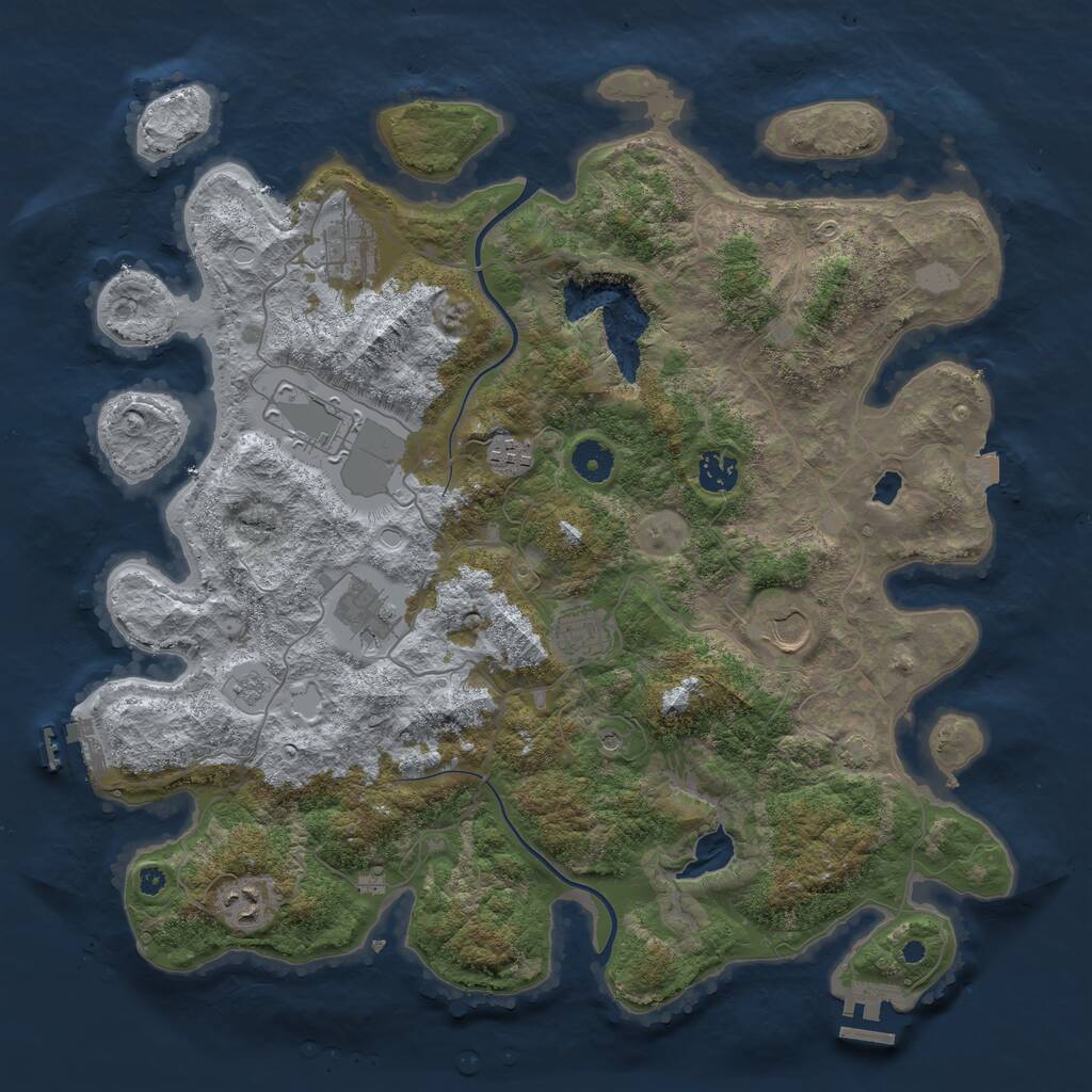 Rust Map: Procedural Map, Size: 4000, Seed: 16785557, 14 Monuments