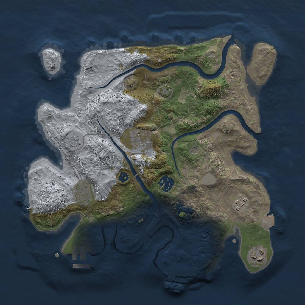 Rust Map: Procedural Map, Size: 3000, Seed: 21192, 11 Monuments