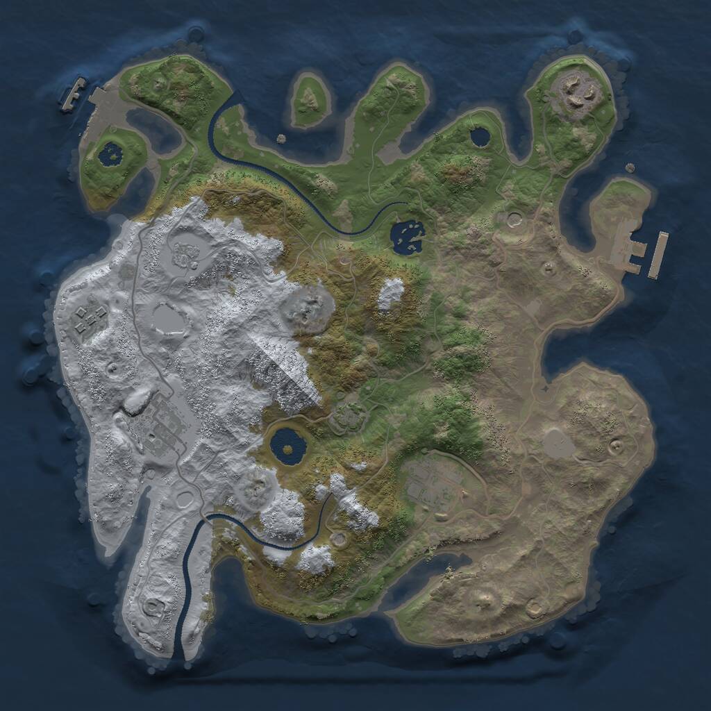 Rust Map: Procedural Map, Size: 3000, Seed: 118786359, 11 Monuments