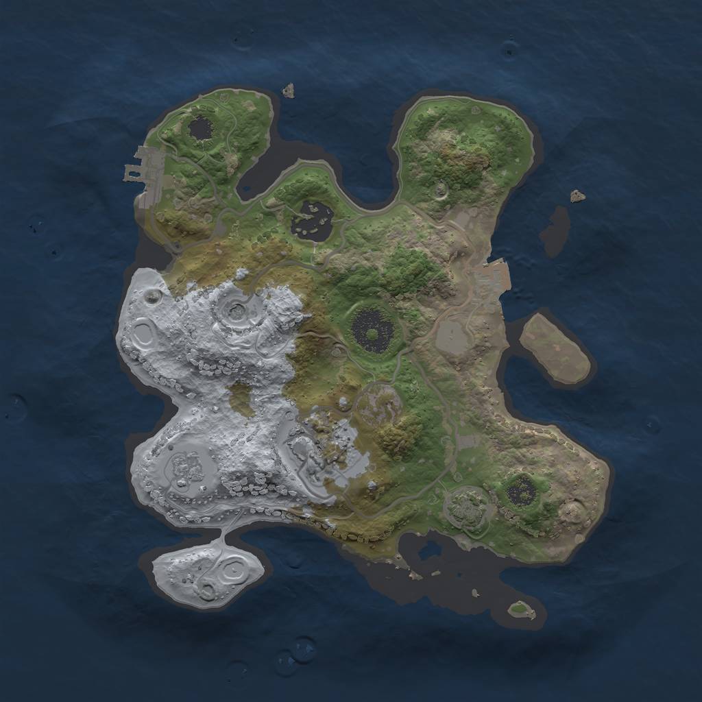 Rust Map: Procedural Map, Size: 2500, Seed: 22072023, 9 Monuments