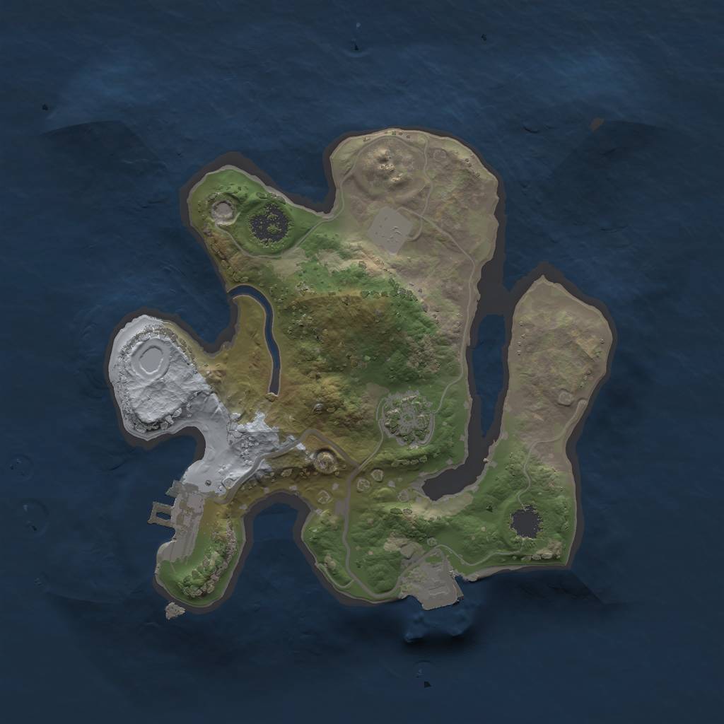 Rust Map: Procedural Map, Size: 2000, Seed: 13213, 5 Monuments